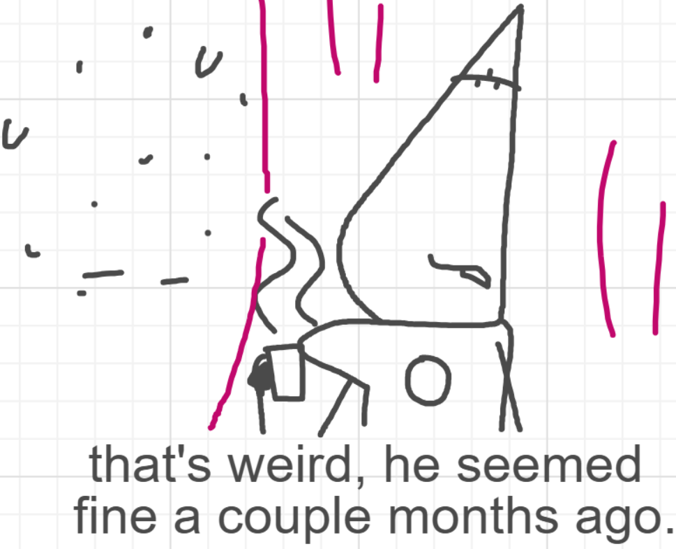 A panel from I've Been Everywhere, Man, episode nine of the Board Boards object show by Furretwalk/WalkingFurret.